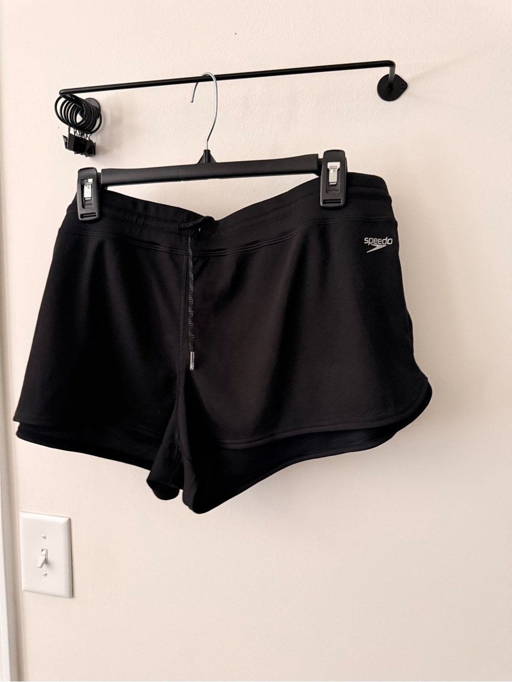 Speedo Black Women's Athletic Swim Shorts with Drawstring